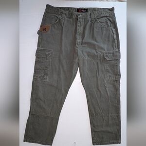 Wrangler Riggs Workwear Men's Grey Ripstop Ranger Cargo Pants 42x34 Straight Leg